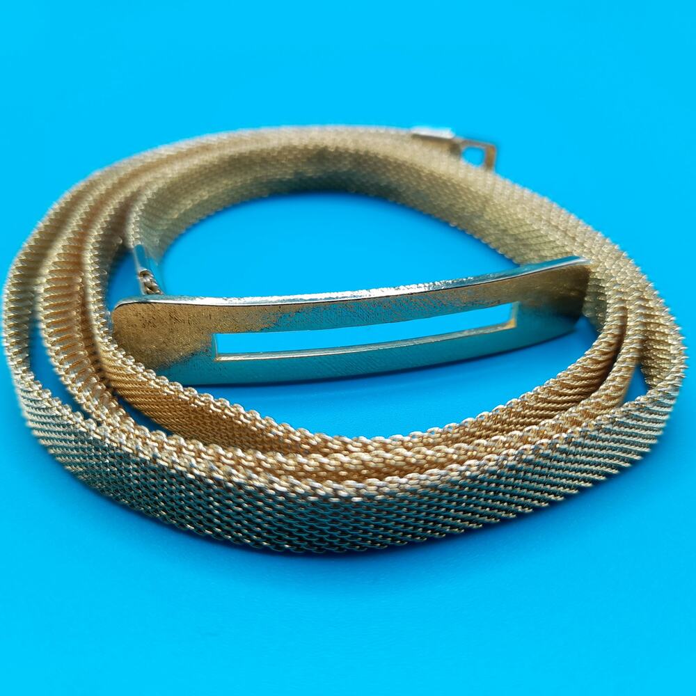 Vintage Mesh Belt, Hook Clasp, Non-stretch, 30 3/4 Inches